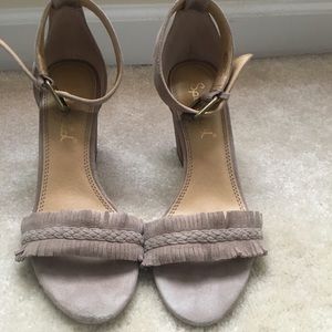 Tan suede sandals